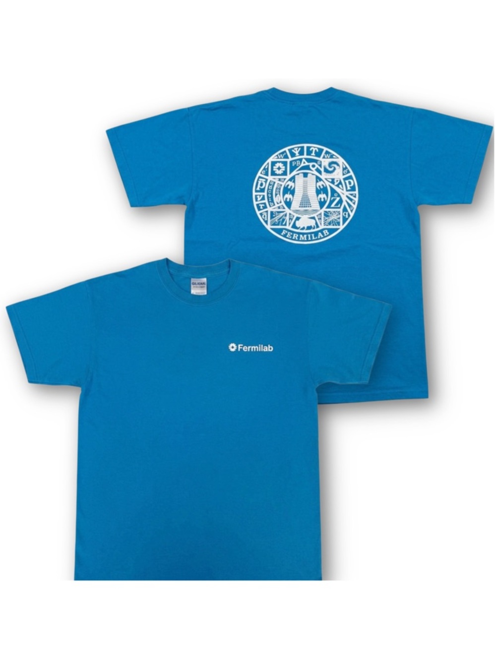 Vintage Fermilab Adult Medium Particle Physics Graphic Teal Blue Cotton T-Shirt